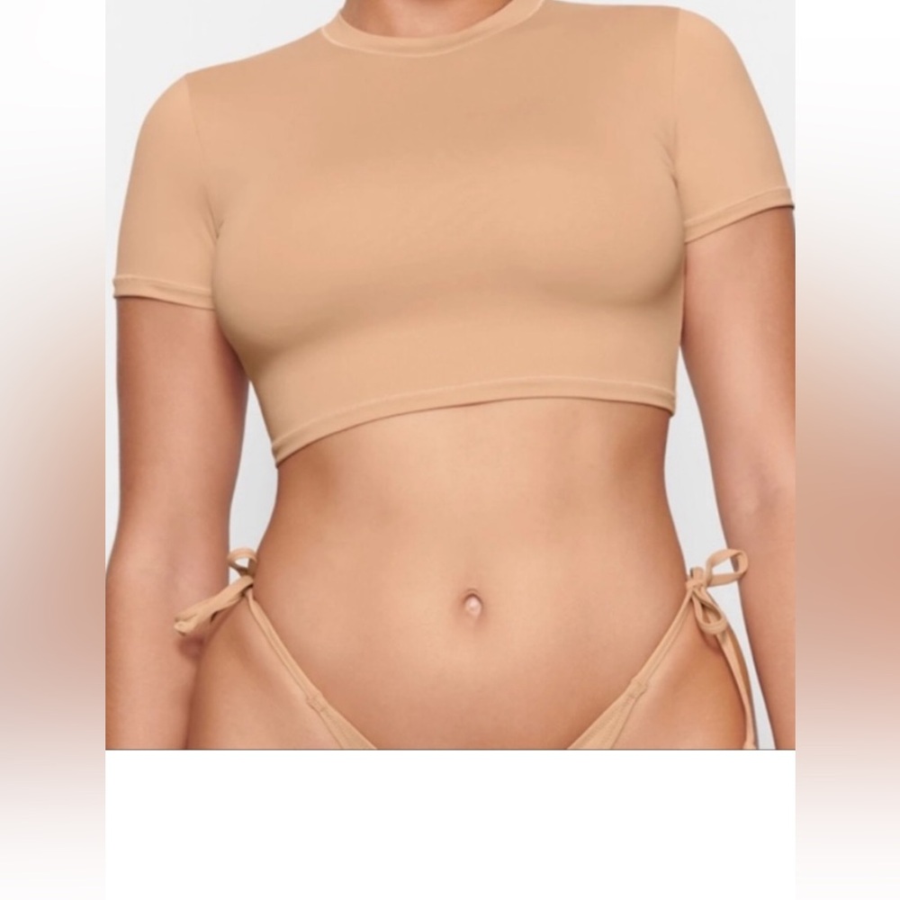 SKIMS Swim Crop Top Ochre Brown NWT Size 3X